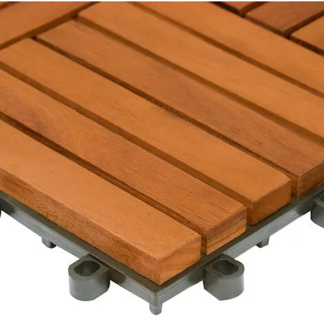 Casaria Wooden Decking Tile 30x30x2.5cm Acacia Eucalyptus Wood Hardwood FCS Certified Cuttable Terrace Patio Balcony Garden Swimming Pool Plugin System Click System Mosaic Indoor Outdoor Pre-Oiled Ac 6 Casaria Wooden Decking Tile 30x30x2.5cm Acacia Eucalyptus Wood Hardwood FCS Certified Cuttable Terrace Patio Balcony Garden Swimming Pool Plugin System Click System Mosaic Indoor Outdoor Pre-Oiled Ac - Image 4