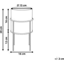 Beliani Modern Plant Stand Indoor Outdoor Flower Pot 15 X 15 X 28 Cm Metal Gold Milea -Indoor Flower Pot 34601786 3