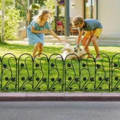 Unho Set Of 5 Steel Garden Lawn Edging, Path And Border Fence Panels (59cm X 62cm)