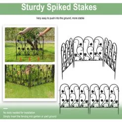 Unho Set Of 5 Steel Garden Lawn Edging, Path And Border Fence Panels (59cm X 62cm) -Indoor Flower Pot 34742014 3