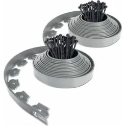 VOUNOT Plastic Garden Edging, Flexible Lawn Edging With 60 Pegs, Grey 20m