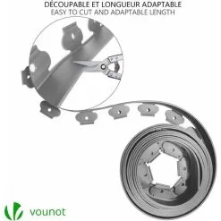 VOUNOT Plastic Garden Edging, Flexible Lawn Edging With 60 Pegs, Grey 20m -Indoor Flower Pot 36204763 4