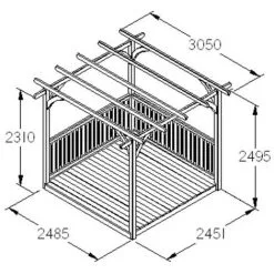 Forest & Garden 8' X 8' (2.44x2.44m) Forest Small Pergola Deck Kit -Indoor Flower Pot 36487605 3