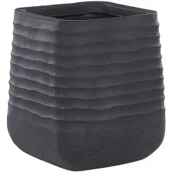 Beliani Modern Outdoor Garden Flower Pot Large 38 X 37 Cm Square Planter Black Parikia 10 Beliani Modern Outdoor Garden Flower Pot Large 38 X 37 Cm Square Planter Black Parikia -Indoor Flower Pot 36731887 4