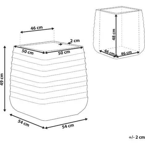 Beliani Outdoor Garden Flower Pot Large 50 X 49 Cm Square Planter Dirty White Parikia 5 Beliani Outdoor Garden Flower Pot Large 50 X 49 Cm Square Planter Dirty White Parikia - Image 3