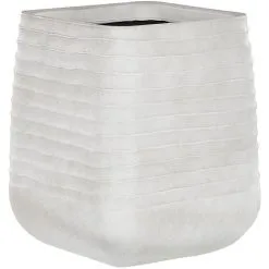Beliani Outdoor Garden Flower Pot Large 50 X 49 Cm Square Planter Dirty White Parikia 10 Beliani Outdoor Garden Flower Pot Large 50 X 49 Cm Square Planter Dirty White Parikia -Indoor Flower Pot 36731901 4 1
