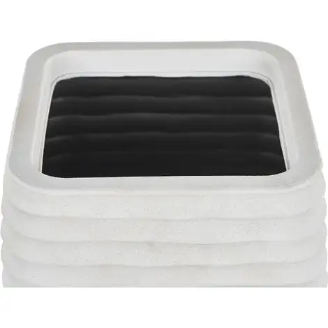 Beliani Outdoor Garden Flower Pot Large 50 X 49 Cm Square Planter Dirty White Parikia 7 Beliani Outdoor Garden Flower Pot Large 50 X 49 Cm Square Planter Dirty White Parikia - Image 5