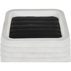 Beliani Outdoor Garden Flower Pot Large 50 X 49 Cm Square Planter Dirty White Parikia -Indoor Flower Pot 36731901 5