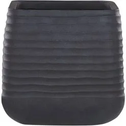 Beliani Modern Outdoor Garden Flower Pot Large 50 X 49 Cm Square Planter Black Parikia