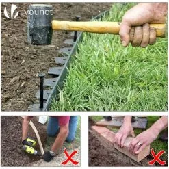 VOUNOT Plastic Garden Edging, Flexible Lawn Edging With Pegs, Green 20m -Indoor Flower Pot 36757870 4