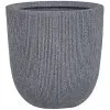 Beliani Modern Outdoor Plant Pot Planter Tall Round 38 X ø 37 Cm Grey Chios -Indoor Flower Pot 36811631 1