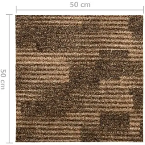 Floor Carpet Tiles 20 Pcs 5 M² Brown VidaXL 5 Floor Carpet Tiles 20 Pcs 5 M² Brown VidaXL - Image 3