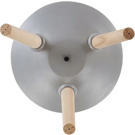 Beliani Flower Pot Wooden Stand Light Grey Magnesium Round Inlaid Motif Weira 7 Beliani Flower Pot Wooden Stand Light Grey Magnesium Round Inlaid Motif Weira - Image 5