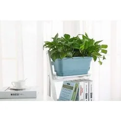 Devenirriche 40CM Self-Watering Plant Pot Rectangular Plastic Planters, Modern Decorative Flower Pot For All Plants, Flowers, Herbs - Blue, Set Of 2 9 Devenirriche 40CM Self-Watering Plant Pot Rectangular Plastic Planters, Modern Decorative Flower Pot For All Plants, Flowers, Herbs - Blue, Set Of 2 -Indoor Flower Pot 37617197 3