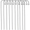 Selections 10 X Shepherds Crook Black Metal Garden Border Hooks (1.5m)