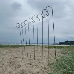 Selections 10 X Shepherds Crook Black Metal Garden Border Hooks (1.5m) -Indoor Flower Pot 49696160 4