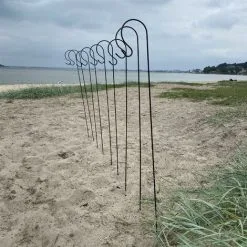 Selections 10 X Shepherds Crook Black Metal Garden Border Hooks (1.5m) -Indoor Flower Pot 49696160 5