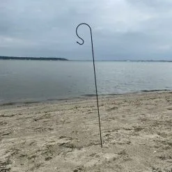 Selections 4 X Shepherds Crook Black Metal Garden Border Hooks (1.5m) -Indoor Flower Pot 49696174 5