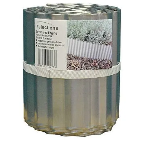 Selections Galvanised Steel Lawn Edging Roll (16.5cm X 5m) 3 Selections Galvanised Steel Lawn Edging Roll (16.5cm X 5m)