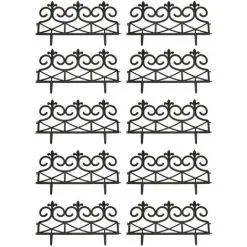 Selections Fleur De Lys Black Plastic Lawn Edging (60cm X 32cm) - 10 Panels