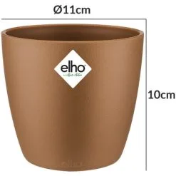 Elho Flower Pot Brussels Round Planter Plant Window Box Indoor Outdoor Plastic Samtgold/0,8 Liter (de) -Indoor Flower Pot 49801986 3
