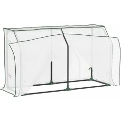 Outsunny Mini Greenhouse Portable Garden Growhouse With Zipper Design, White