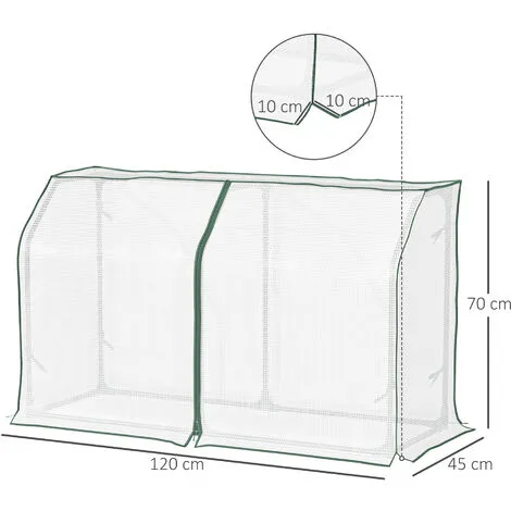 Outsunny Mini Greenhouse Portable Garden Growhouse With Zipper Design, White 4 Outsunny Mini Greenhouse Portable Garden Growhouse With Zipper Design, White - Image 2