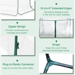 Outsunny Mini Greenhouse Portable Garden Growhouse With Zipper Design, White 11 Outsunny Mini Greenhouse Portable Garden Growhouse With Zipper Design, White -Indoor Flower Pot 50886504 5