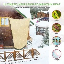Langray Plant Freeze Protection Covers, Winter Plant Frost Cover Blanket Jacket For Plants Trees Shrub With Drawstring, Upgraded Thickness Plant Cover For Winter (6080cm) -Indoor Flower Pot 51801080 2