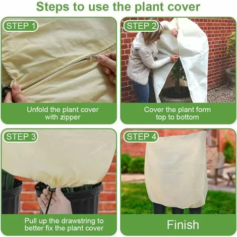 Langray Winter Plant Fleece Frost Protection Cover, Plant Warming Jackets (6080CM) 4 Langray Winter Plant Fleece Frost Protection Cover, Plant Warming Jackets (6080CM) - Image 2