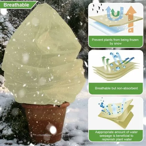 Langray Winter Plant Fleece Frost Protection Cover, Plant Warming Jackets (6080CM) 7 Langray Winter Plant Fleece Frost Protection Cover, Plant Warming Jackets (6080CM) - Image 5