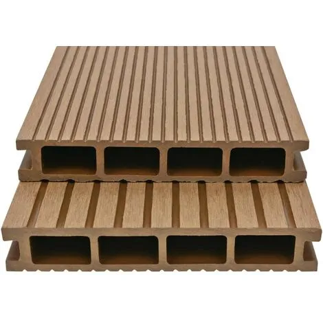 Topdeal WPC Hollow Decking Boards With Accessories 20 M2 2.2 M Teak VDTD18605 4 Topdeal WPC Hollow Decking Boards With Accessories 20 M2 2.2 M Teak VDTD18605 - Image 2
