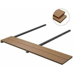 Topdeal WPC Hollow Decking Boards With Accessories 10 M2 2.2 M Teak VDTD18603 -Indoor Flower Pot 51865703 3