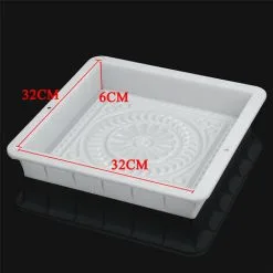 Kingso 1PC 30x30x6cm Plastic Retro Stepping Stone Garden Concrete Mold Garden Decor -Indoor Flower Pot 51941488 4