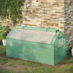Outsunny Portable Greenhouse Outdoor Growhouse With 4 Windows For Plants, Green -Indoor Flower Pot 52824357 3