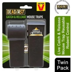 Deadfast Live Catch & Release Mouse Trap Reusable Rodent Control Twin 2Pack