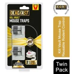 Deadfast Kill Vault Mouse Trap Reusable Rodent Control Twin 2Pack