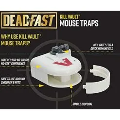 Deadfast Kill Vault Mouse Trap Reusable Rodent Control Twin 2Pack -Indoor Flower Pot 53315247 3