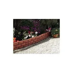Garden Mile 12pc Brick Effect Garden Edging, Garden Lawn Borders Fence Flowerbed Grass Edging