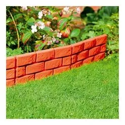 Garden Mile 12pc Brick Effect Garden Edging, Garden Lawn Borders Fence Flowerbed Grass Edging -Indoor Flower Pot 54420816 4