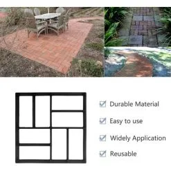 Tinor Path Maker Mould, Plastic Paving Mold, Reusable Cement Concrete, Stone Design, Paver Walkway, Garden Path, Patio Path, Pathmate Mold, DIY Paving (40 40 4cm) -Indoor Flower Pot 55652195 3