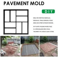 Tinor Path Maker Mould, Plastic Paving Mold, Reusable Cement Concrete, Stone Design, Paver Walkway, Garden Path, Patio Path, Pathmate Mold, DIY Paving (40 40 4cm) -Indoor Flower Pot 55652195 5
