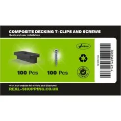 100pcs Valdern Composite Decking Clips Plastic With Screws | Hidden Deck Fasteners | WPC T Clips And Fixings -Indoor Flower Pot 55739302 3