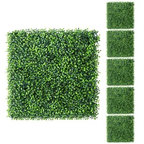 Yaheetech 6PCS Artificial Boxwood Panels Plastic Greenery Green 3 Yaheetech 6PCS Artificial Boxwood Panels Plastic Greenery Green