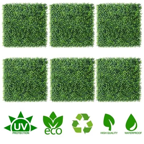 Yaheetech 6PCS Artificial Boxwood Panels Plastic Greenery Green 4 Yaheetech 6PCS Artificial Boxwood Panels Plastic Greenery Green - Image 2