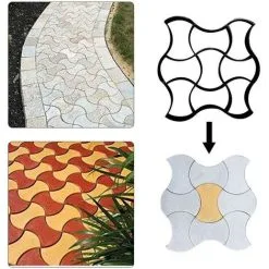 OSQI Garden Pavement Mould, Concrete Stepping Stone Road Manually Making Paver DIY Maker For Patio Yard Balconies -Indoor Flower Pot 56637317 4