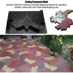 OSQI Butterfly Paving Mold Plastic Paving Medium Concrete Molds Stones Stepping Stone Garden Driveway Mold Paving Path Mold Walk Maker 17.32 X 12.20 X 1.77 Inch Decorative Stones For Garden Lawn -Indoor Flower Pot 56637396 5