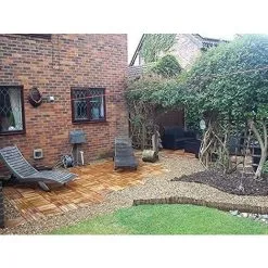 Garden Mile 36pk Deck Floor Tiles Inter Locking Click-In Anti-Slip Wooden Decking Tiles - For Deck, Patio, Balcony, Roof Terrace, Hot Tub Tiles Tiling Flooring Decking Indoor Or Outdoor Garden Easy Install -Indoor Flower Pot 58239654 5