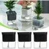 ECHOO Set Of 3 Self-Watering Plastic Flower Pots With Absorbent Cotton Thread For Indoor And Outdoor (3 X Black) 1 ECHOO Set Of 3 Self-Watering Plastic Flower Pots With Absorbent Cotton Thread For Indoor And Outdoor (3 X Black) -Indoor Flower Pot 58421317 1