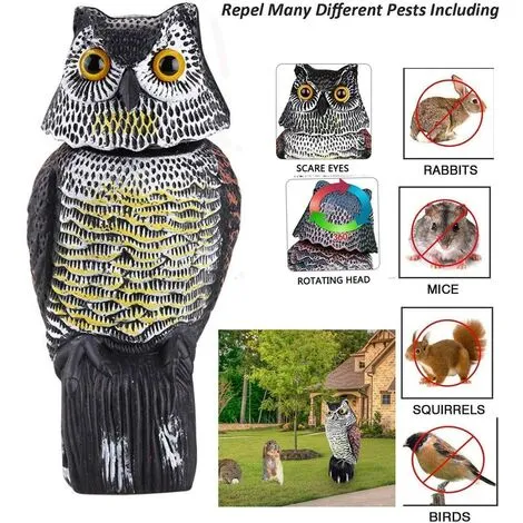 Tinor 38cm Bird Scarers For Gardens, Owl Decoy With Rotating Head, Realistic Garden Owl Decoy To Scare Birds Away 6 Tinor 38cm Bird Scarers For Gardens, Owl Decoy With Rotating Head, Realistic Garden Owl Decoy To Scare Birds Away - Image 4